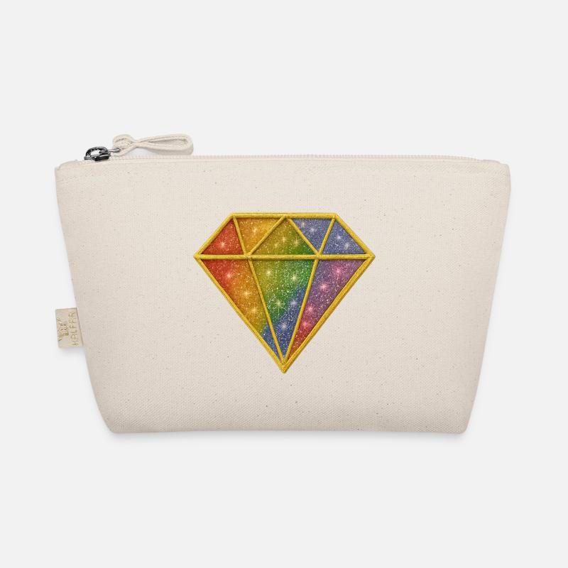 Regenbogen-Glitzer-Diamant-Aufnäher Bio-Täschchen