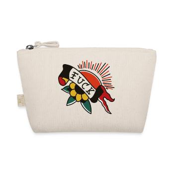 Tattoo Sun with Banner – Oldschool Design - Organic Pouch - nature - Front