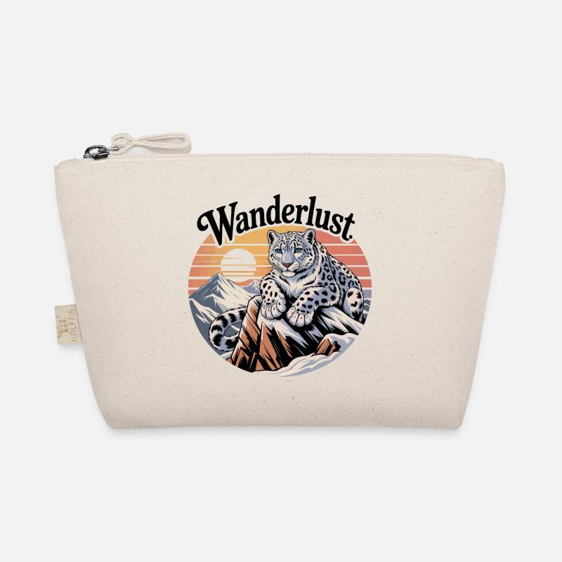 Snow Leopard on Mountain Sunset Organic Pouch