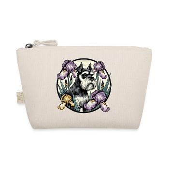 Gelehrter Schnauzer Blumenportrait - Bio-Täschchen - Natur - Vorne