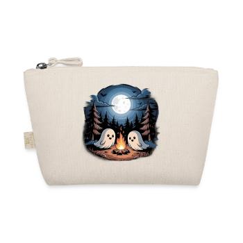 Boo Camper Hiker Ghost Bonfire Halloween Camping - Organic Pouch - nature - Front