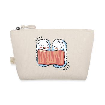Cute Sleeping Sushi Kawaii Illustration - Organic Pouch - nature - Front