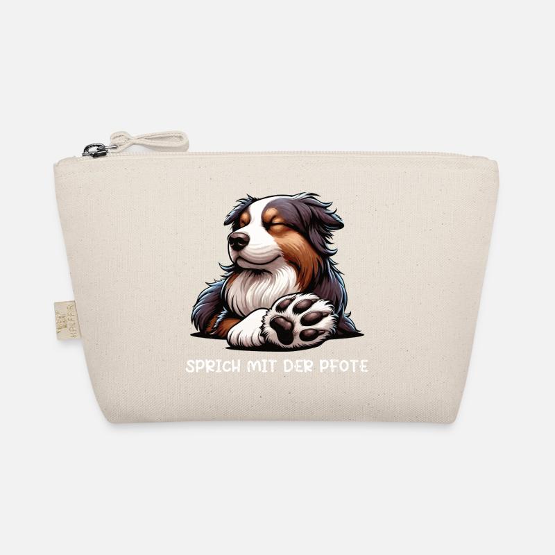 Sprich mit der Pfote Australian Shepherd Aussie  - Bio-Täschchen - Natur
