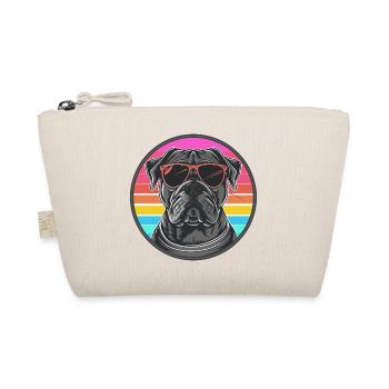 Stylischer Bulldog mit Sonnenbrille - Bio-Täschchen - Natur - Vorne