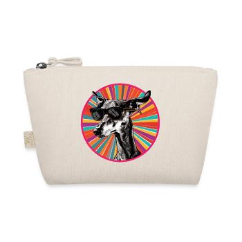 Retro Dog with Sunglasses Design - Organic Pouch - nature - Front