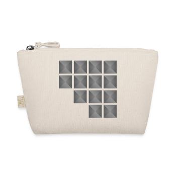 Minimalist Geometric Square Stud Pattern - Organic Pouch - nature - Front