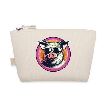 Coolres Schwein mit Sonnenbrille - Bio-Täschchen - Natur - Vorne