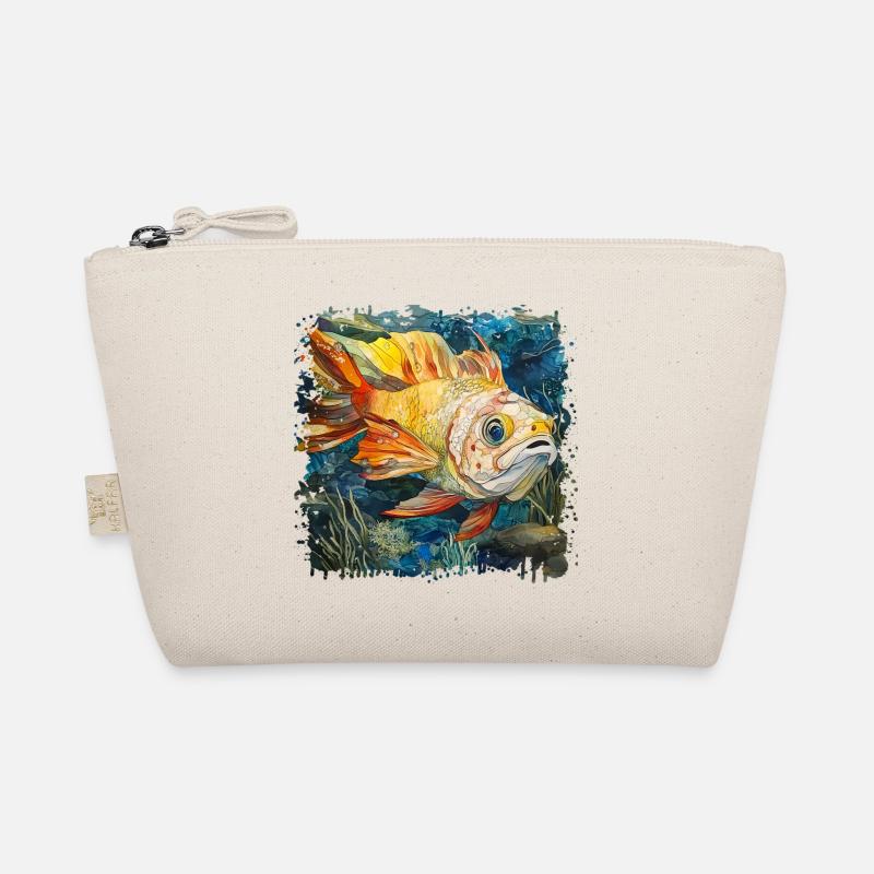 Colorful Underwater Fish Watercolor, Carp Organic Pouch