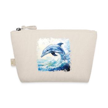 Fun-loving dolphin in watercolor swirl - Organic Pouch - nature - Front