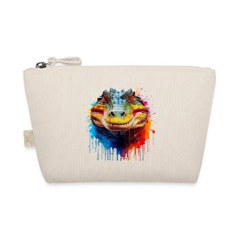 Colorful Crocodile Head Splash - Organic Pouch - nature - Front
