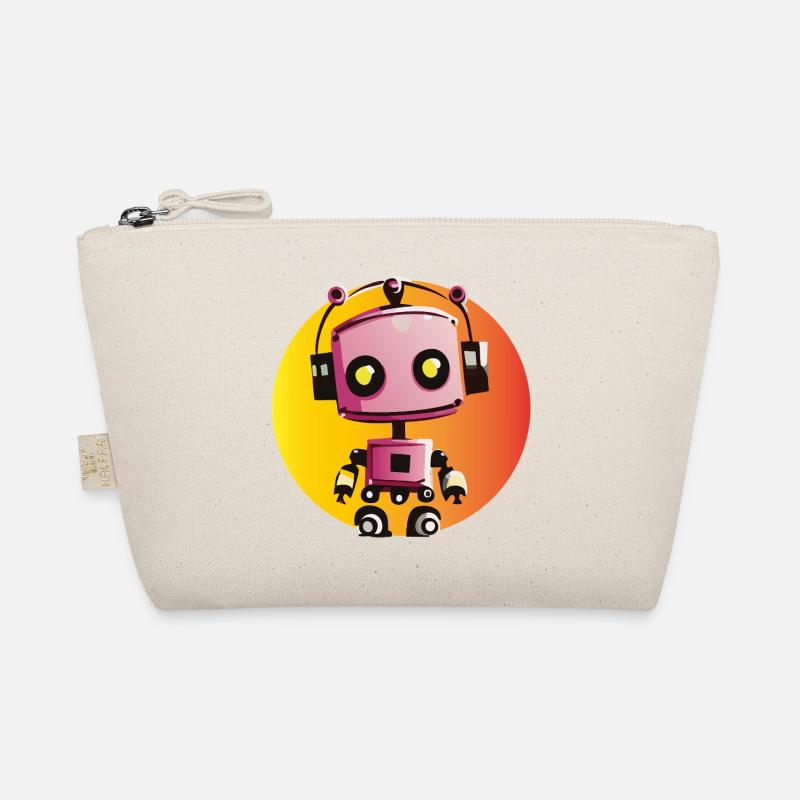 Music robot on yellow-orange Organic Pouch