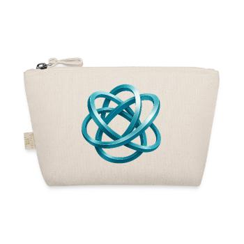 Blue braided knot design - Organic Pouch - nature - Front