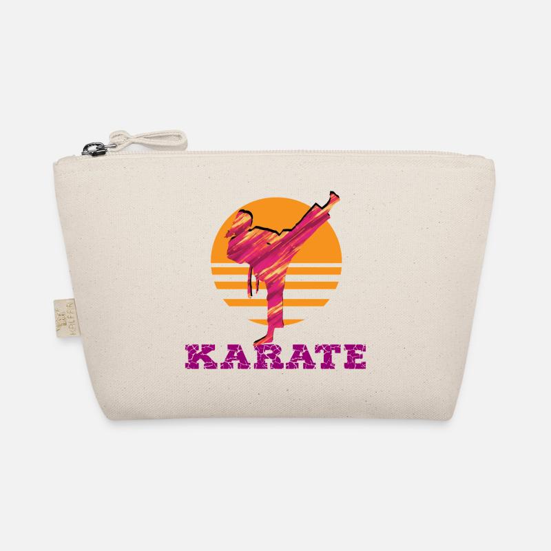 Karate Sonnenuntergang Silhouette - Bio-Täschchen - Natur