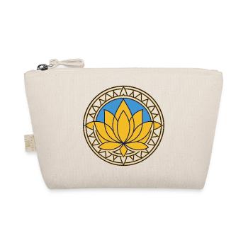 Golden Mandala Lotus on Blue - Organic Pouch - nature - Front
