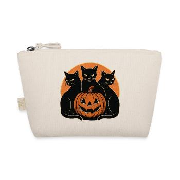 Black Cats and Pumpkin Halloween - Organic Pouch - nature - Front