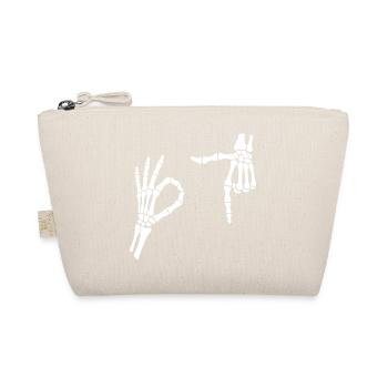67 Six Seven Meme Gen Alpha Skeleton Halloween - Organic Pouch - nature - Front