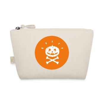 Jolly Roger Halloween Vampire Pumpkin White Orange - Organic Pouch - nature - Front