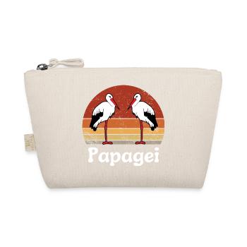 Papagei Vintage Vogel Retro - Bio-Täschchen - Natur - Vorne