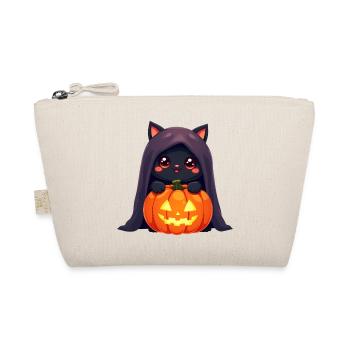Chat d’Halloween avec citrouille d’Halloween - Trousse biologique - nature - Devant