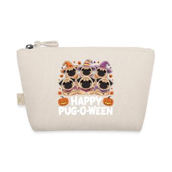 Pug-O-Ween Witch Hat Pugs - Organic Pouch - nature - Front