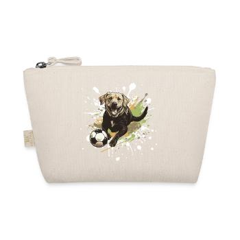 Labrador Hund Fussball Sport - Bio-Täschchen - Natur - Vorne