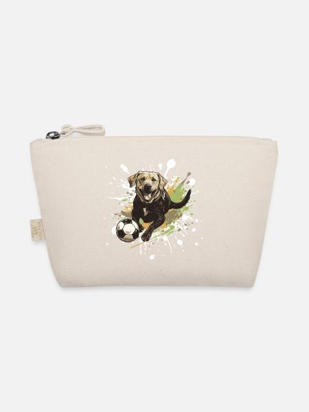 Labrador Hund Fussball Sport - Bio-Täschchen - Natur