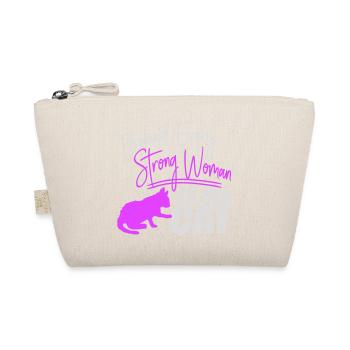 Behind Every Strong Woman Is Her Cat Spruch Katze - Organic Pouch - nature - Front