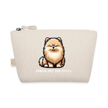 Sprich mit der Pfote Zwergspitz Zwergspitze Spitz - Bio-Täschchen - Natur - Vorne