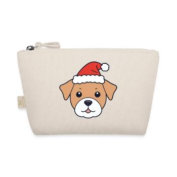 Chien avec chapeau de Père Noël - Trousse biologique - nature - Devant