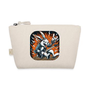 Rockerhaas: flames and guitar punk - Organic Pouch - nature - Front