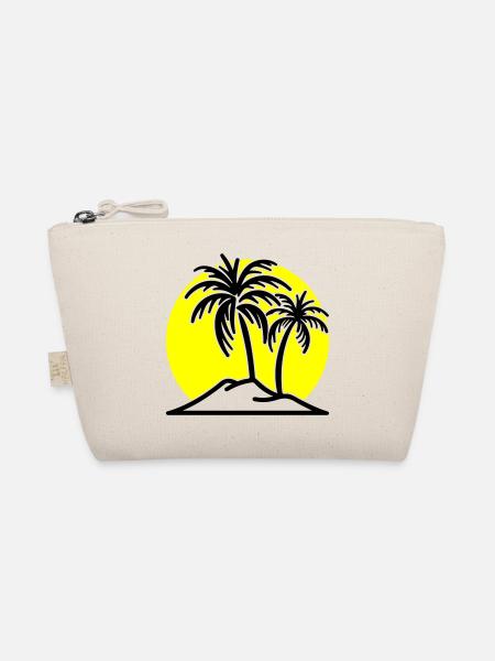 Palm Tree Symbol Beach Island - Organic Pouch - nature - Front