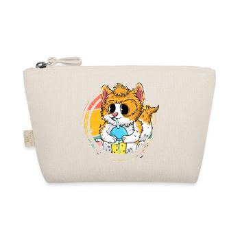 Cute Anime Cat with Bubble Tea - Organic Pouch - nature - Front