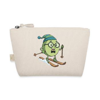 Brussels sprouts on skis fun winter skiing - Organic Pouch - nature - Front