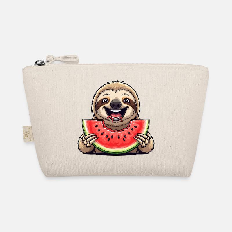 Mignon paresseux avec pastèque dessin animé d’été Trousse biologique