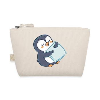 Penguin Cuddle on Pillow - Organic Pouch - nature - Front