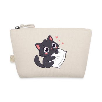 Chaton Noir Câlin sur Oreiller - Trousse biologique - nature - Devant
