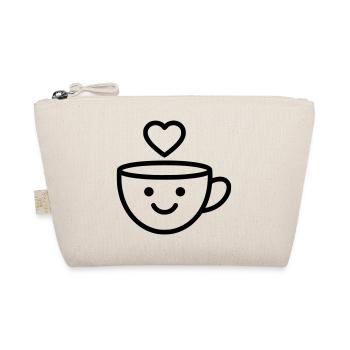 Guten-Morgen-Tasse mit Herz für dich - Bio-Täschchen - Natur - Vorne