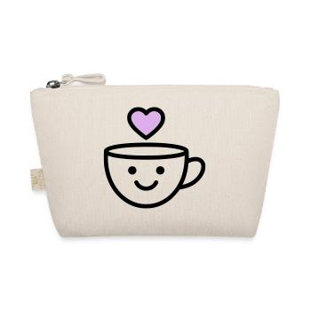 Guten-Morgen-Tasse mit Herz für dich - Bio-Täschchen - Natur - Vorne