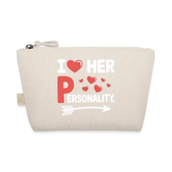I Heart Her Personality Witzige Liebe Spruch - Bio-Täschchen - Natur - Vorne