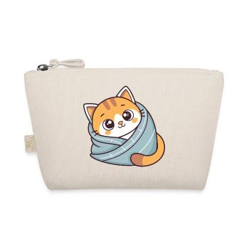 Chaton doux echarpe bleue - Trousse biologique - nature - Devant