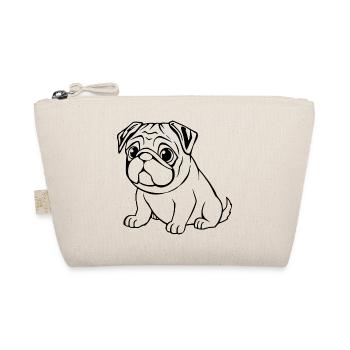 Pug Black Dogs T-shirt Gift Christmas - Organic Pouch - nature - Front