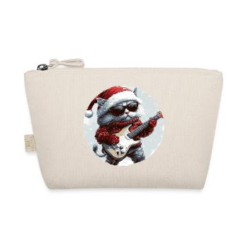 Katze Weihnachten Gitarre - Bio-Täschchen - Natur - Vorne