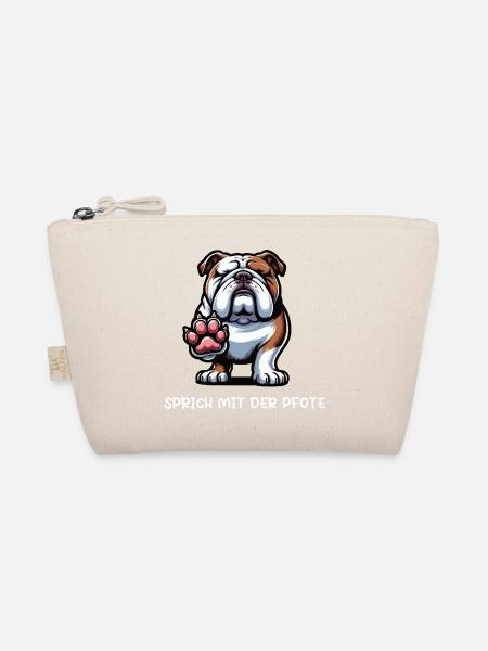 Sprich mit der Pfote Englische Bulldogge Bully  - Bio-Täschchen - Natur
