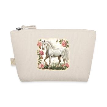 Pferd Vintage Blumen - Bio-Täschchen - Natur - Vorne