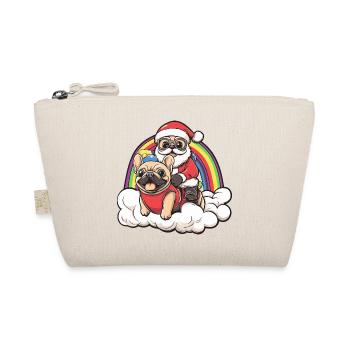 French Buldog Dog Santa Claus - Organic Pouch - nature - Front