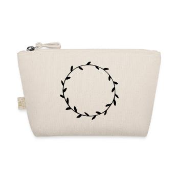 Floral wreath hand painted wreath of leaves floral - Organic Pouch - nature - Front