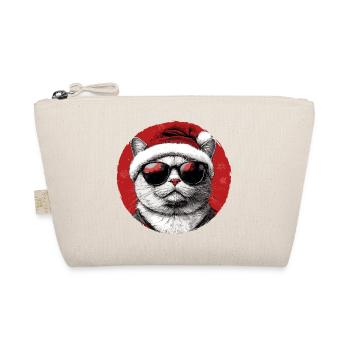 Christmas cat with sunglasses - Organic Pouch - nature - Front