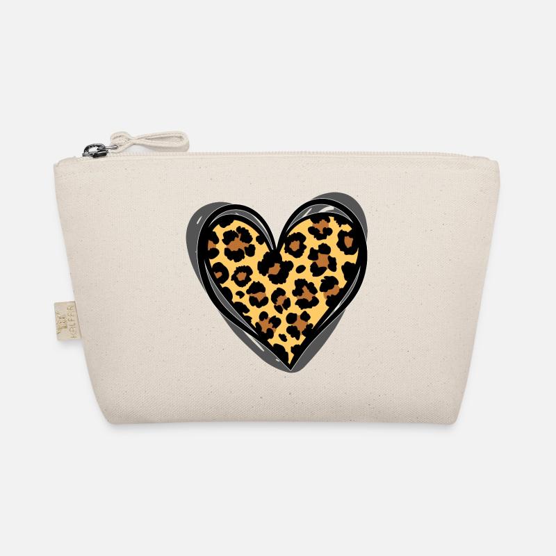 Heart Leopard Animal Print Modegeschenk – trendiges Geschenk Bio-Täschchen