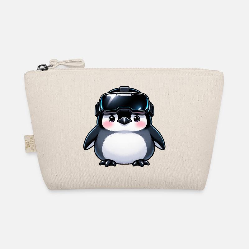 VR-Pinguin mit Headset Bio-Täschchen