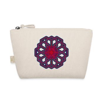 Yoga Meditation Trance Geometrie Mandala Rot Blau - Bio-Täschchen - Natur - Vorne